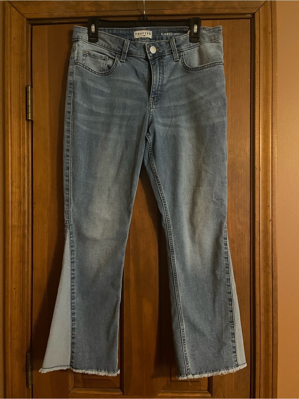 Craft Light Blue Flare Jeans with Raw Hem